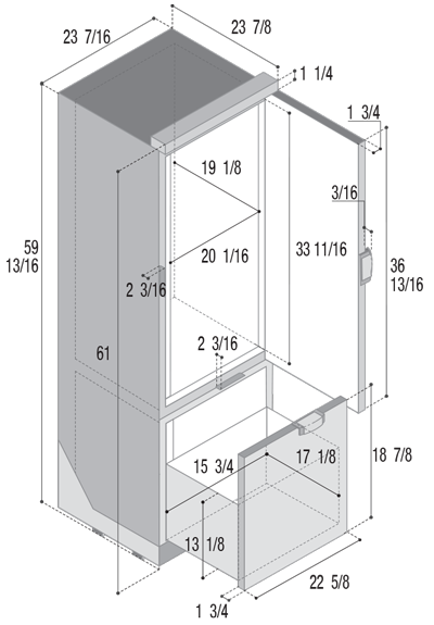 Vitrifrigo SLIM250 CHR Fridge Freezer